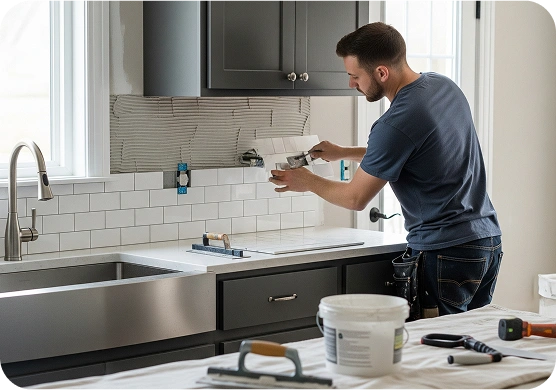 Kitchen Backsplash Install