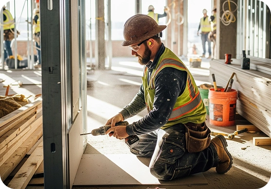 Worker Drilling